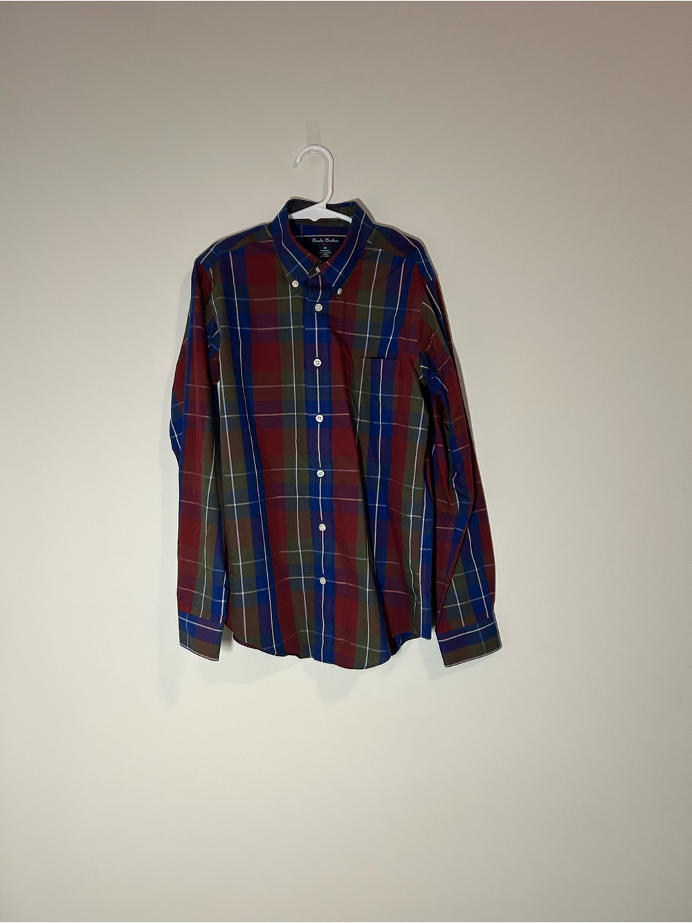 Button-Down Plaid Shirt - Red/Blue/Green